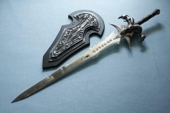 World Of Warcraft Lich King Arthas MENETHIL Frostmourne Sword w/ 3D Plaque 43